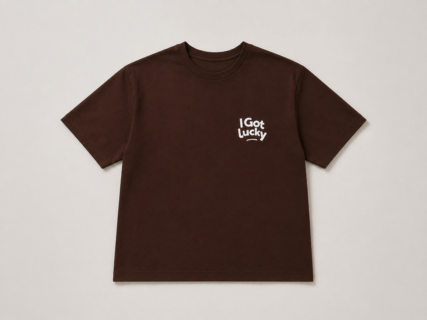 I GOT LUCKY OVERSIZED COFFEE  T-SHIRT 1401