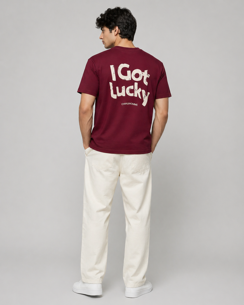 I GOT LUCKY OVERSIZED RED T-SHIRT 1401