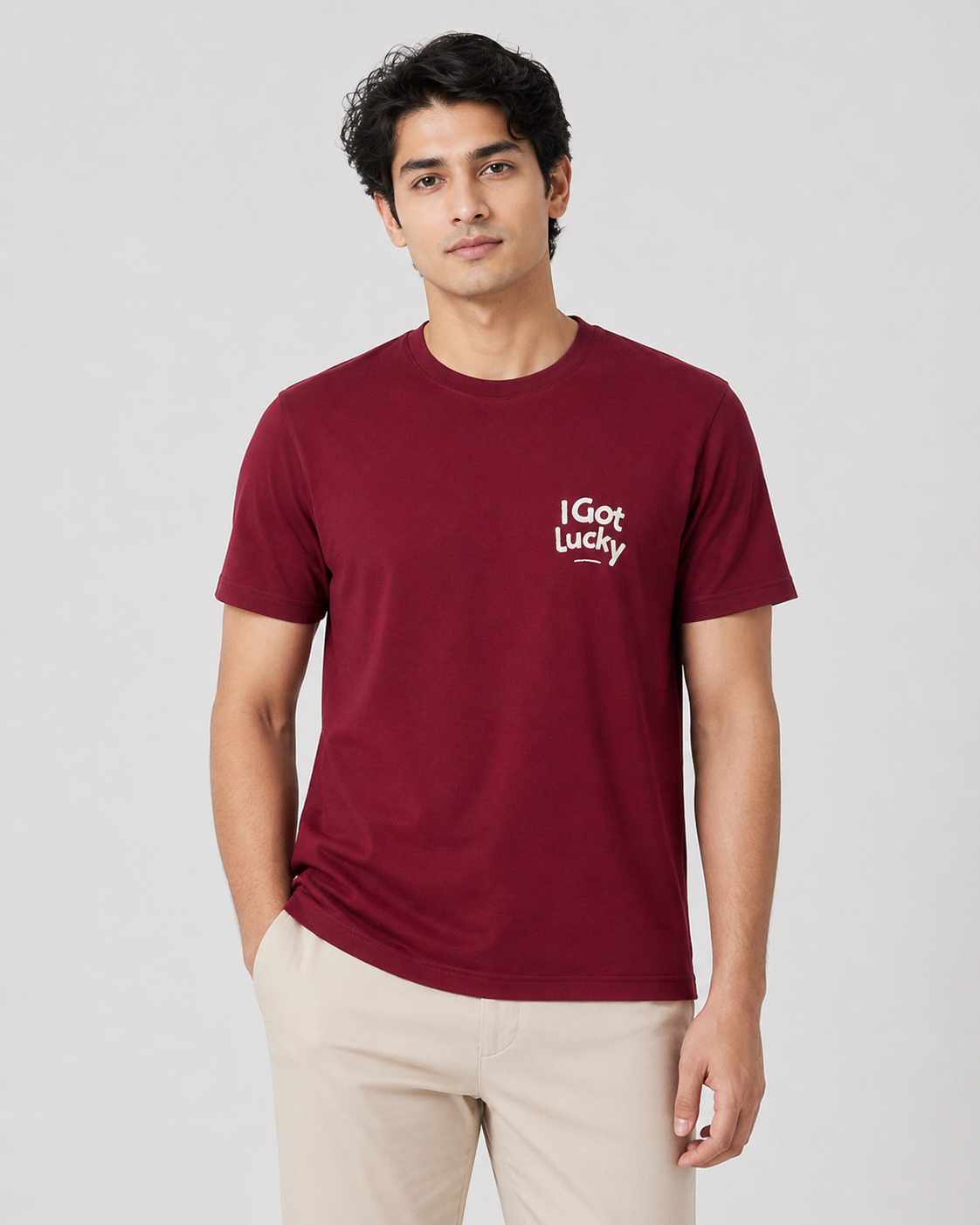 I GOT LUCKY OVERSIZED RED T-SHIRT 1401