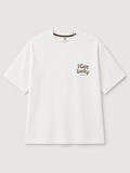 I GOT LUCKY OVERSIZED WHITE T-SHIRT 1401