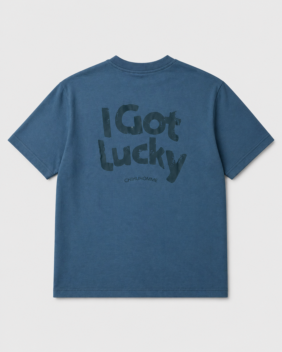 I GOT LUCKY OVERSIZED BABY BLUE T-SHIRT 1401