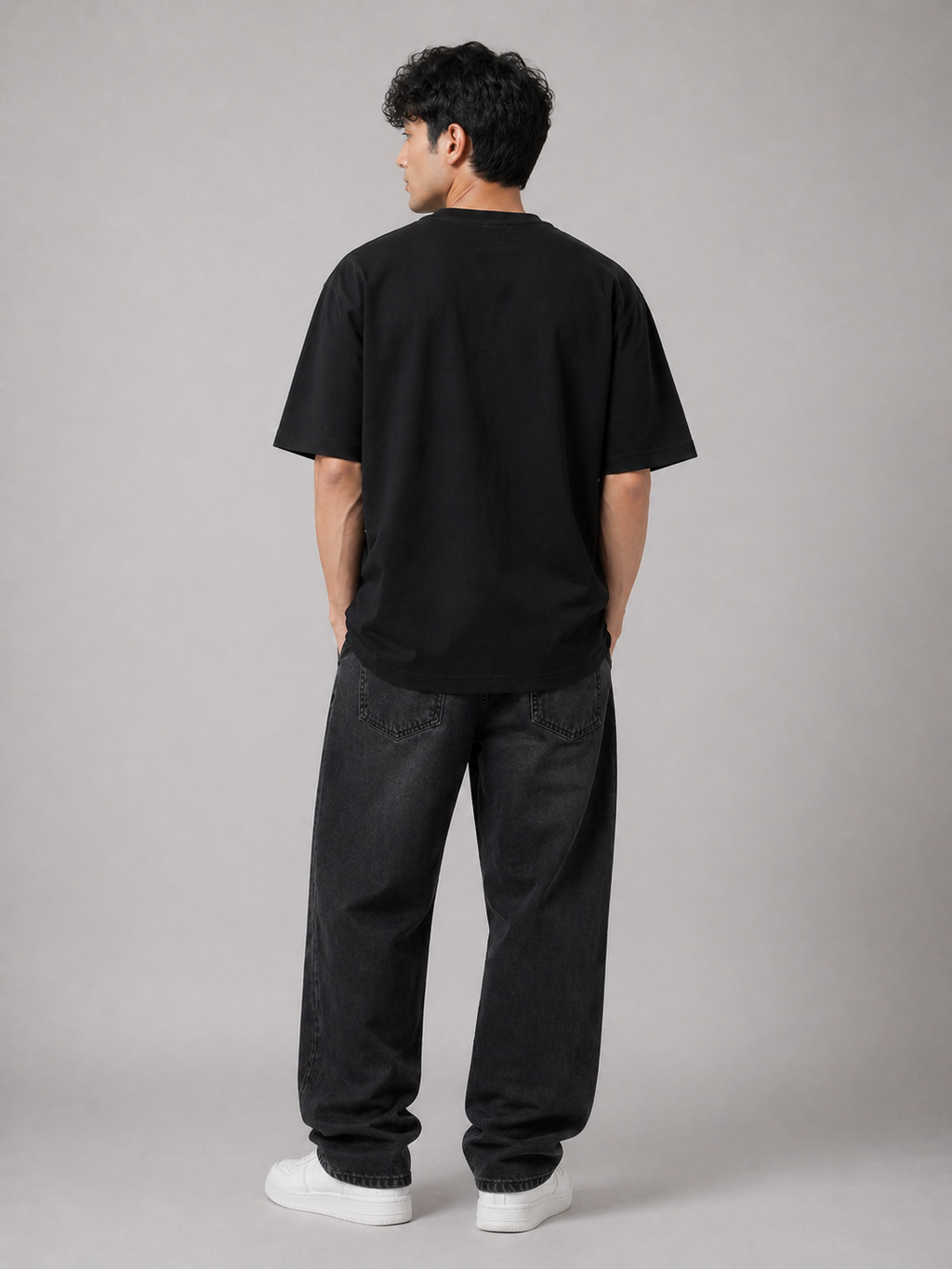 FOREVER DENIM OVERSIZED BLACK T-SHIRT 1404