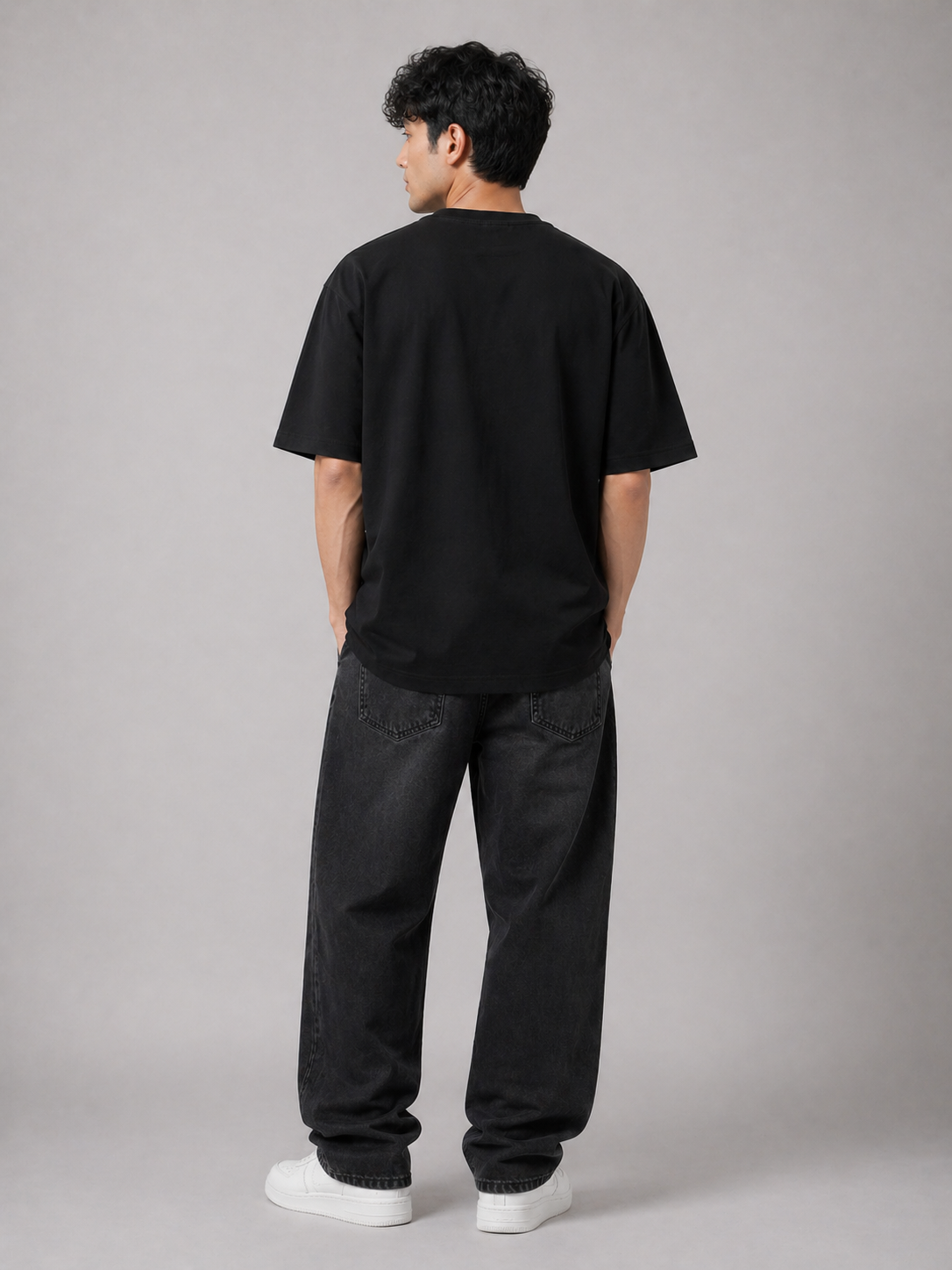 FOREVER DENIM OVERSIZED BLACK T-SHIRT 1404