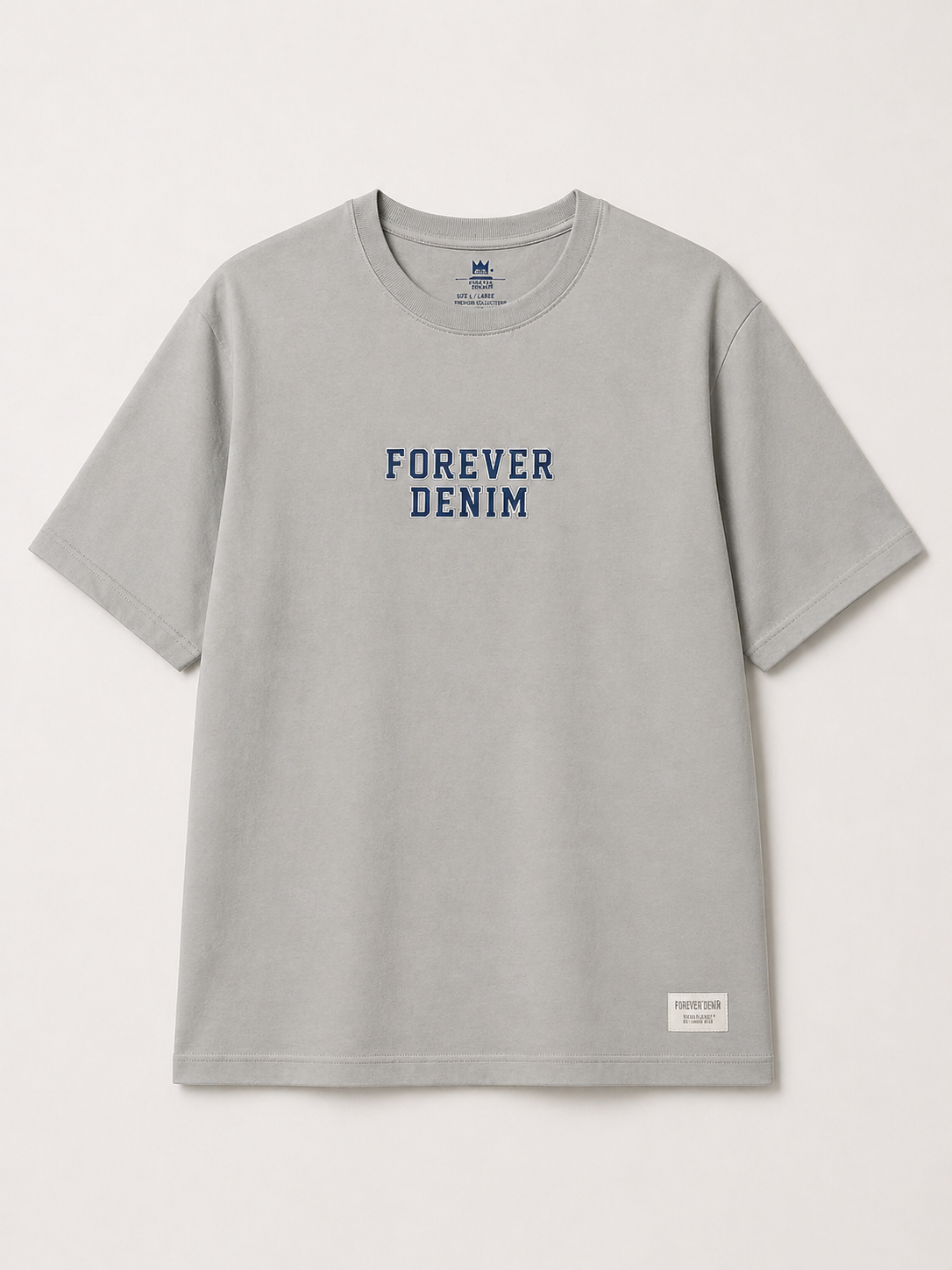 FOREVER DENIM OVERSIZED GREY T-SHIRT 1404
