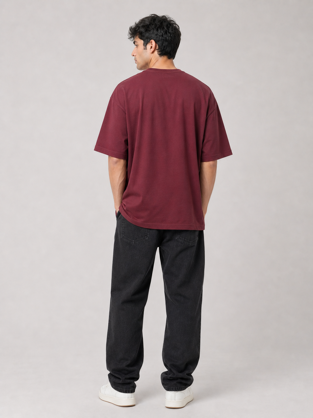 FOREVER DENIM OVERSIZED MAROON T-SHIRT 1404