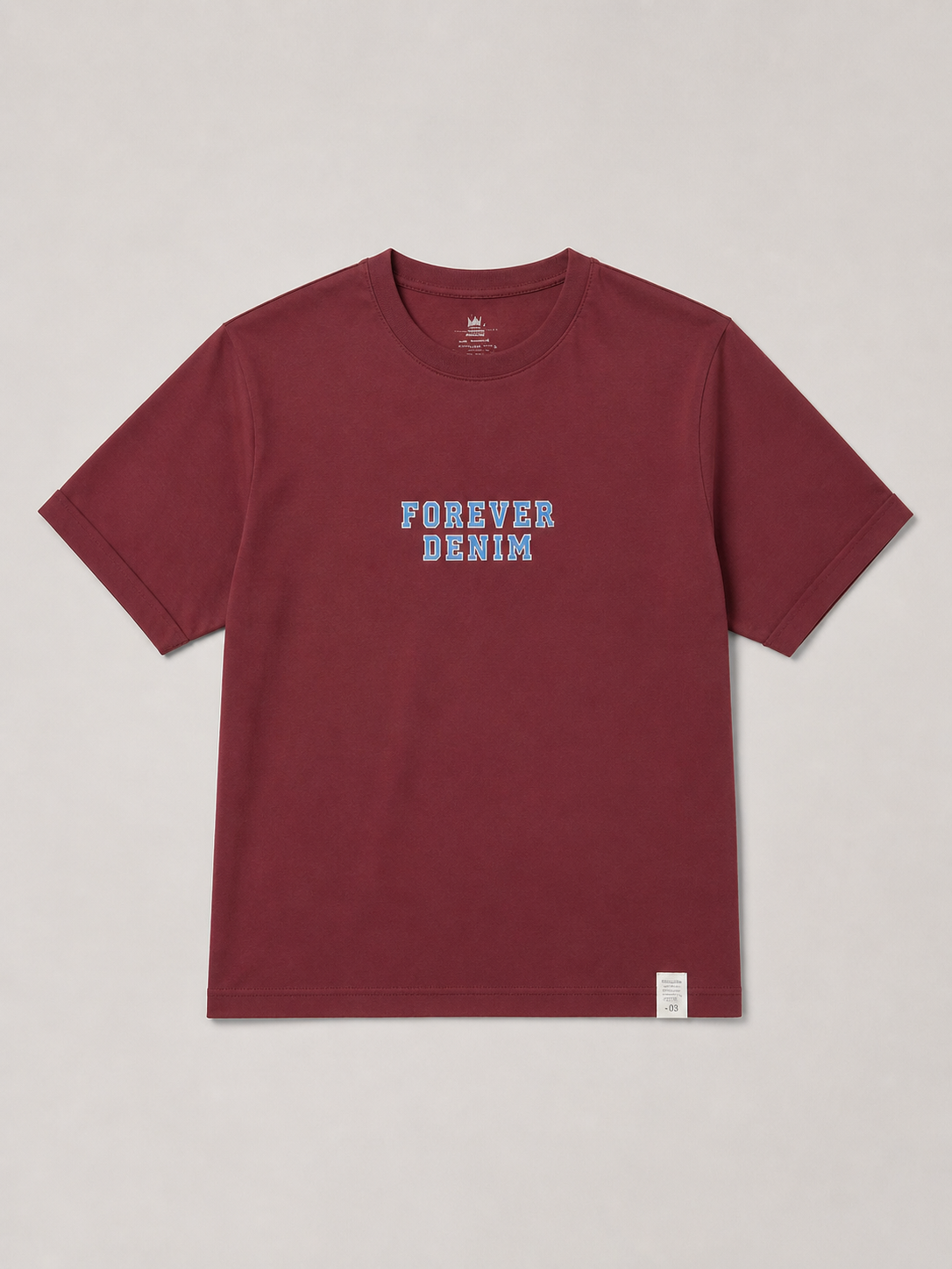 FOREVER DENIM OVERSIZED MAROON T-SHIRT 1404