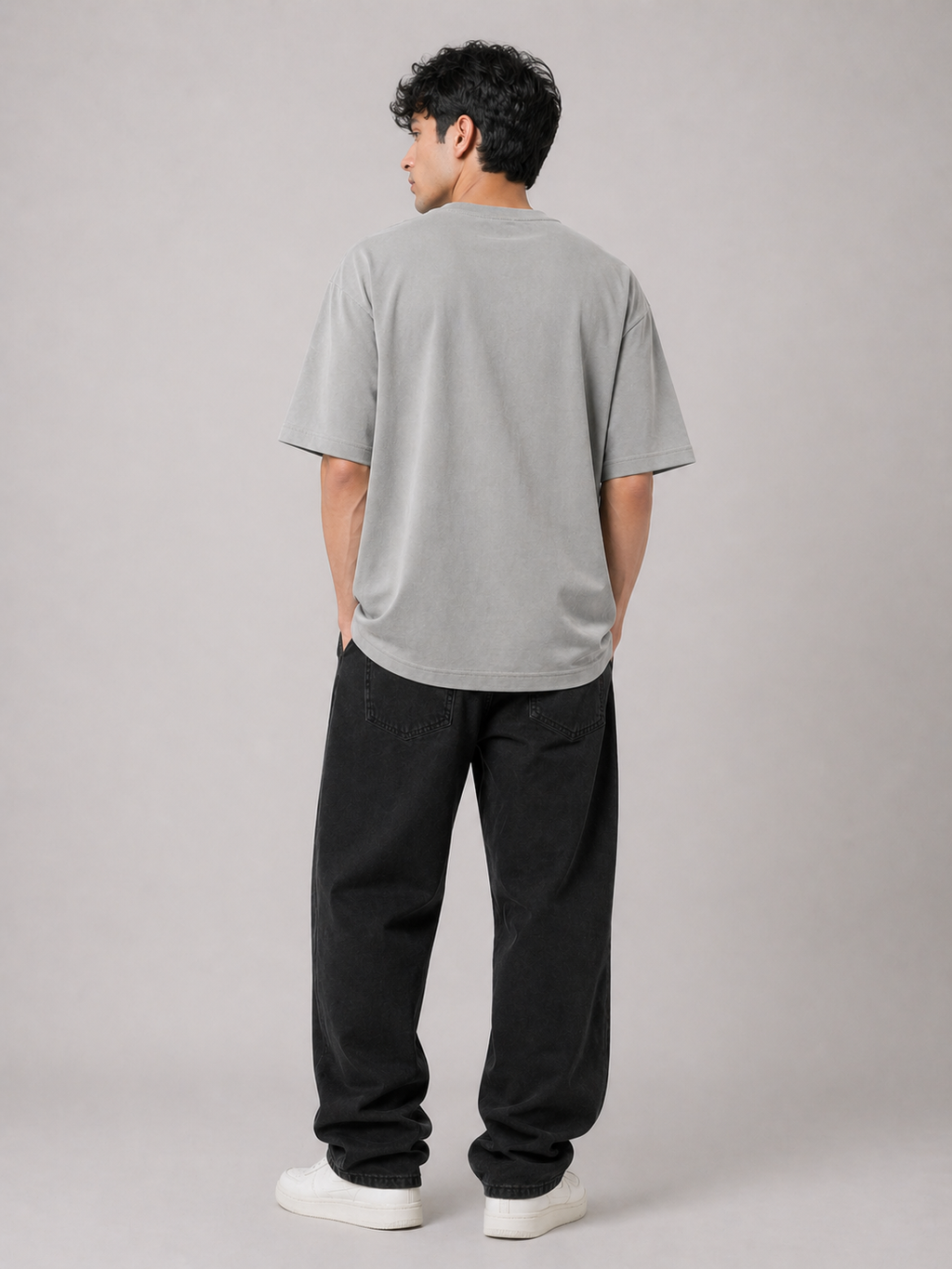 FOREVER DENIM OVERSIZED GREY T-SHIRT 1404