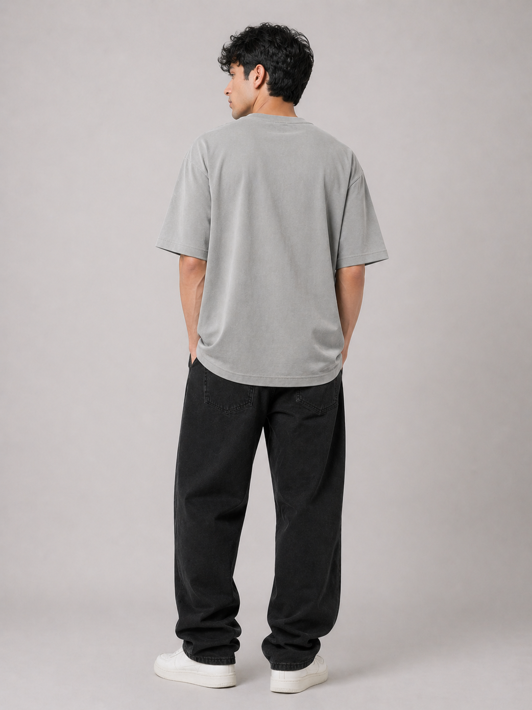 FOREVER DENIM OVERSIZED GREY T-SHIRT 1404