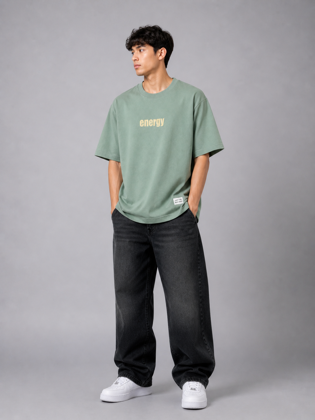 ENERGY OVERSIZED LIGHT GREEN T-SHIRT 1406