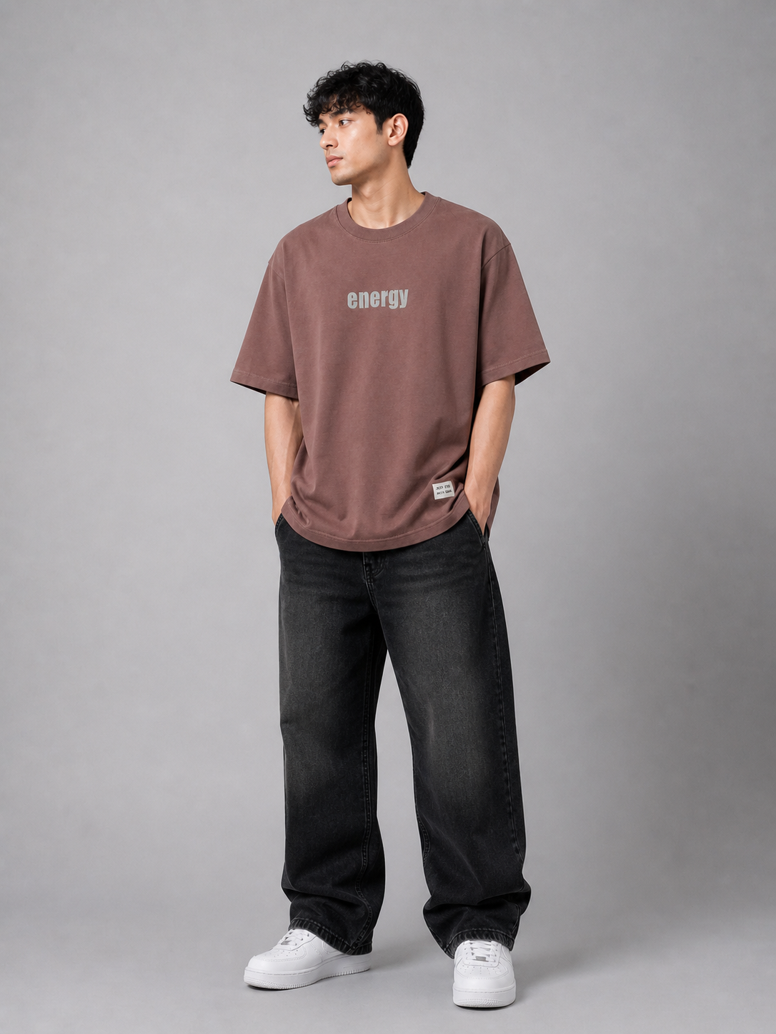 ENERGY OVERSIZED MAUVE T-SHIRT 1406