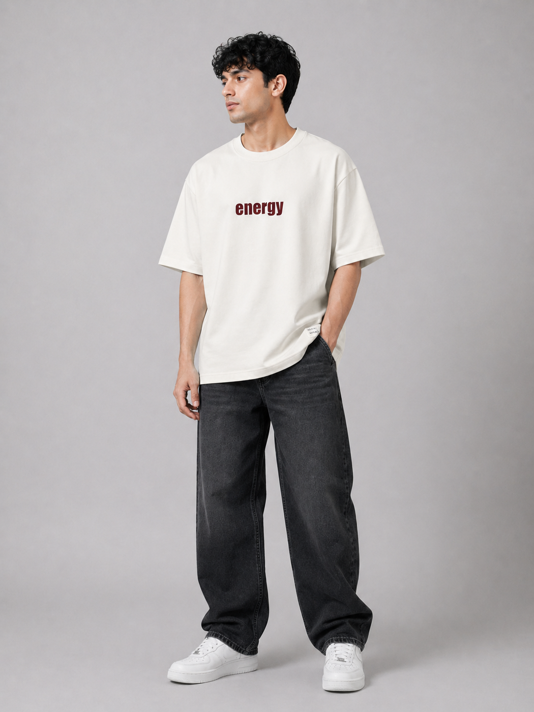 ENERGY OVERSIZED WHITE T-SHIRT 1406