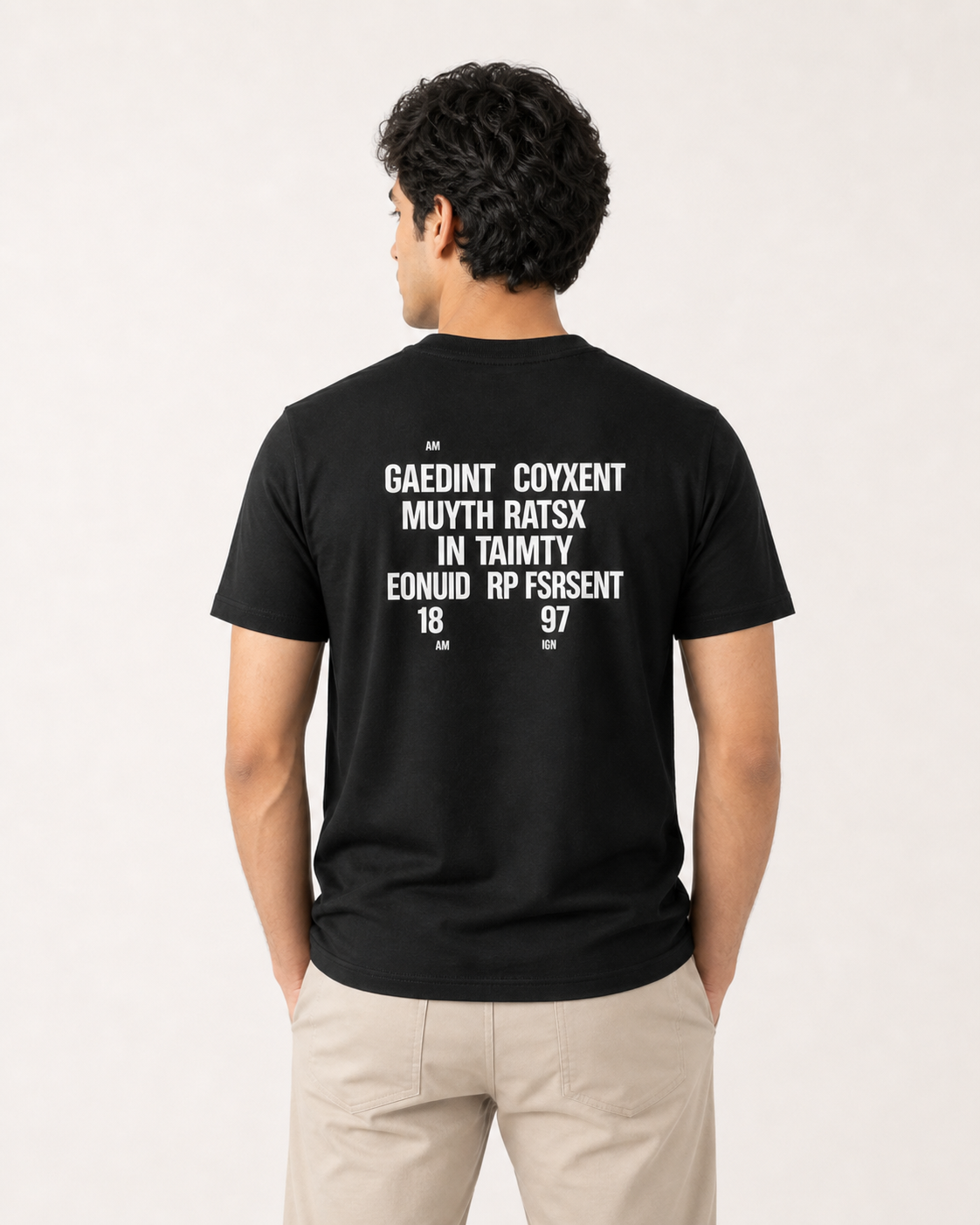 CATFHENP NORMAL FIT BLACK T-SHIRT 1407