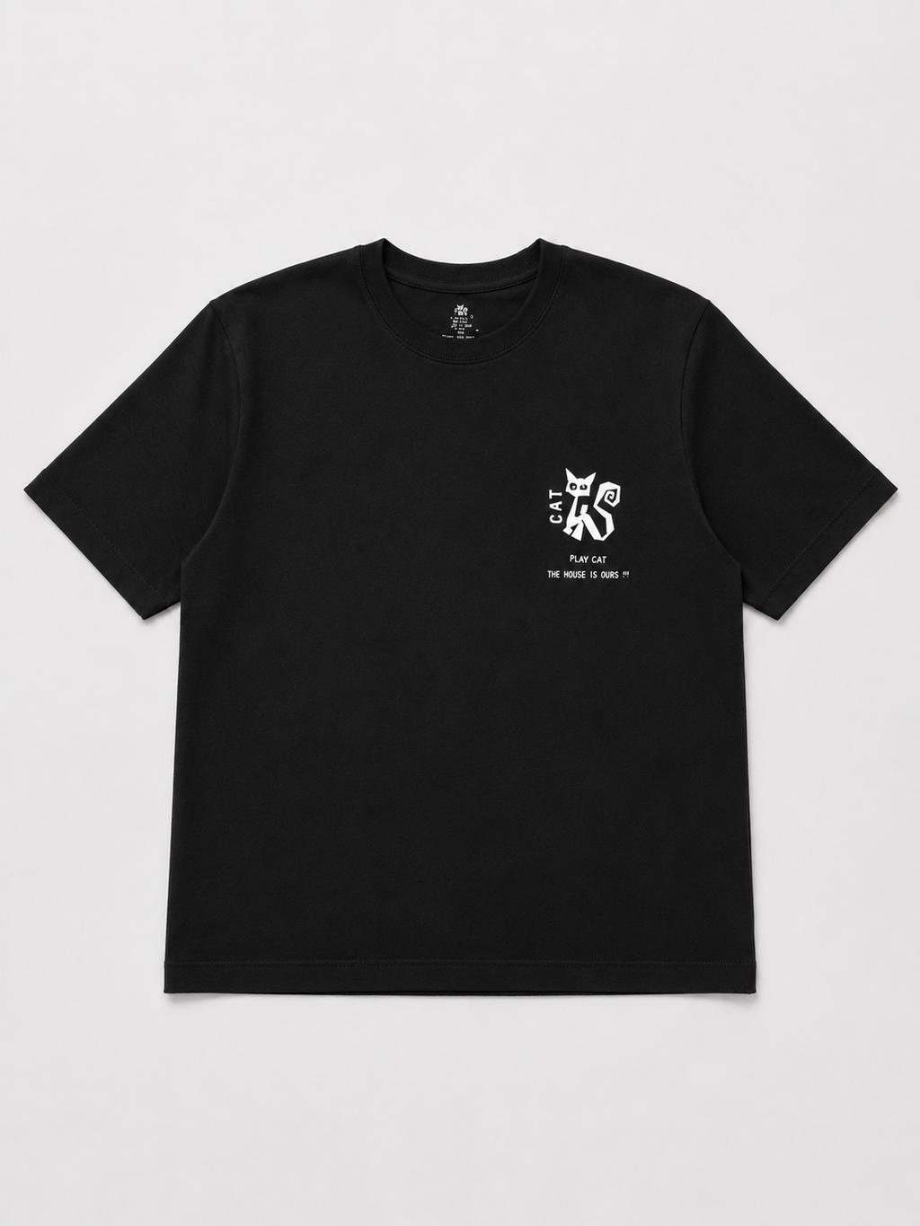 CAT OVERSIZED BLACK T-SHIRT 1408