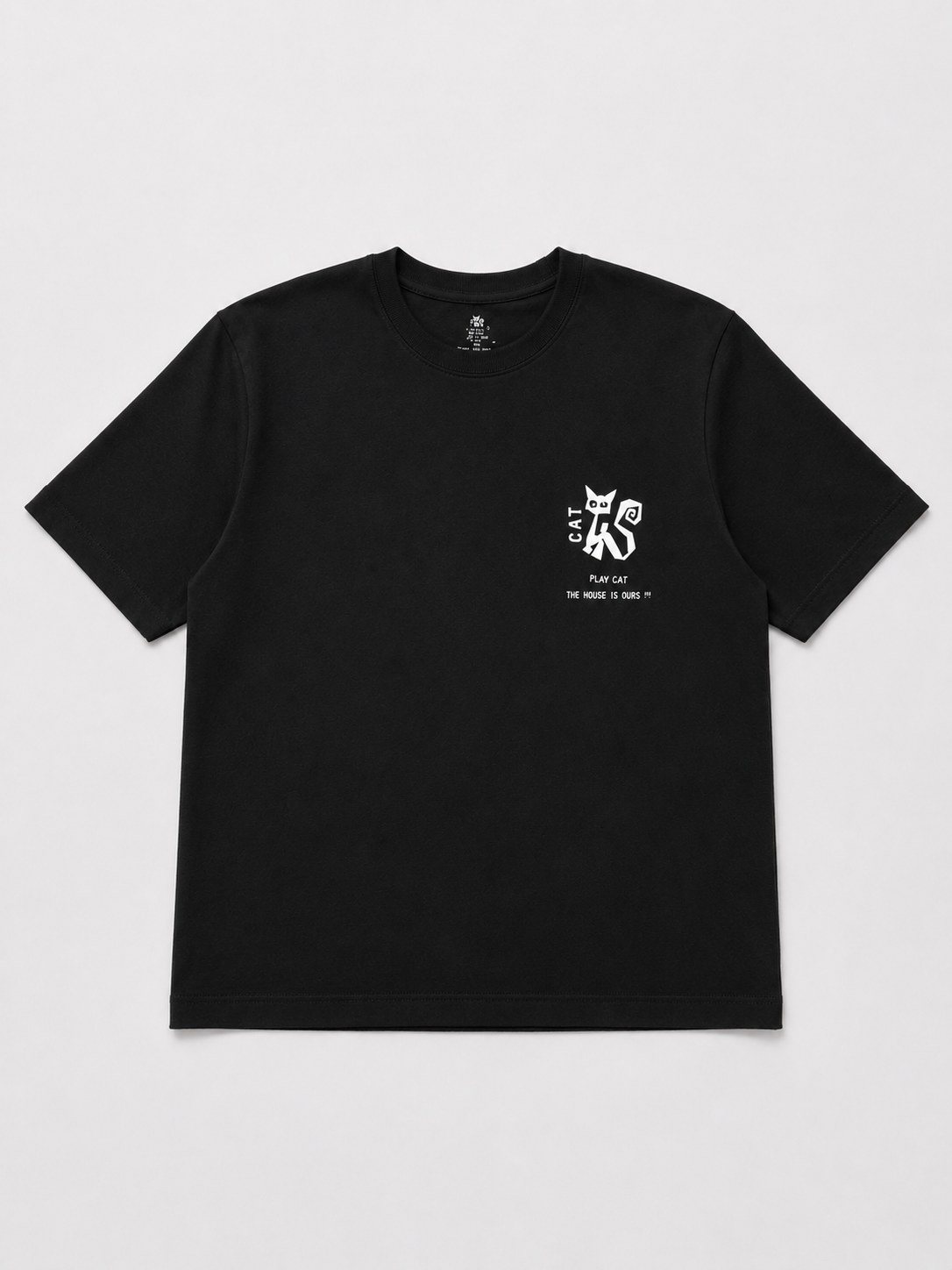 CAT OVERSIZED BLACK T-SHIRT 1408