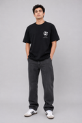CAT OVERSIZED BLACK T-SHIRT 1408
