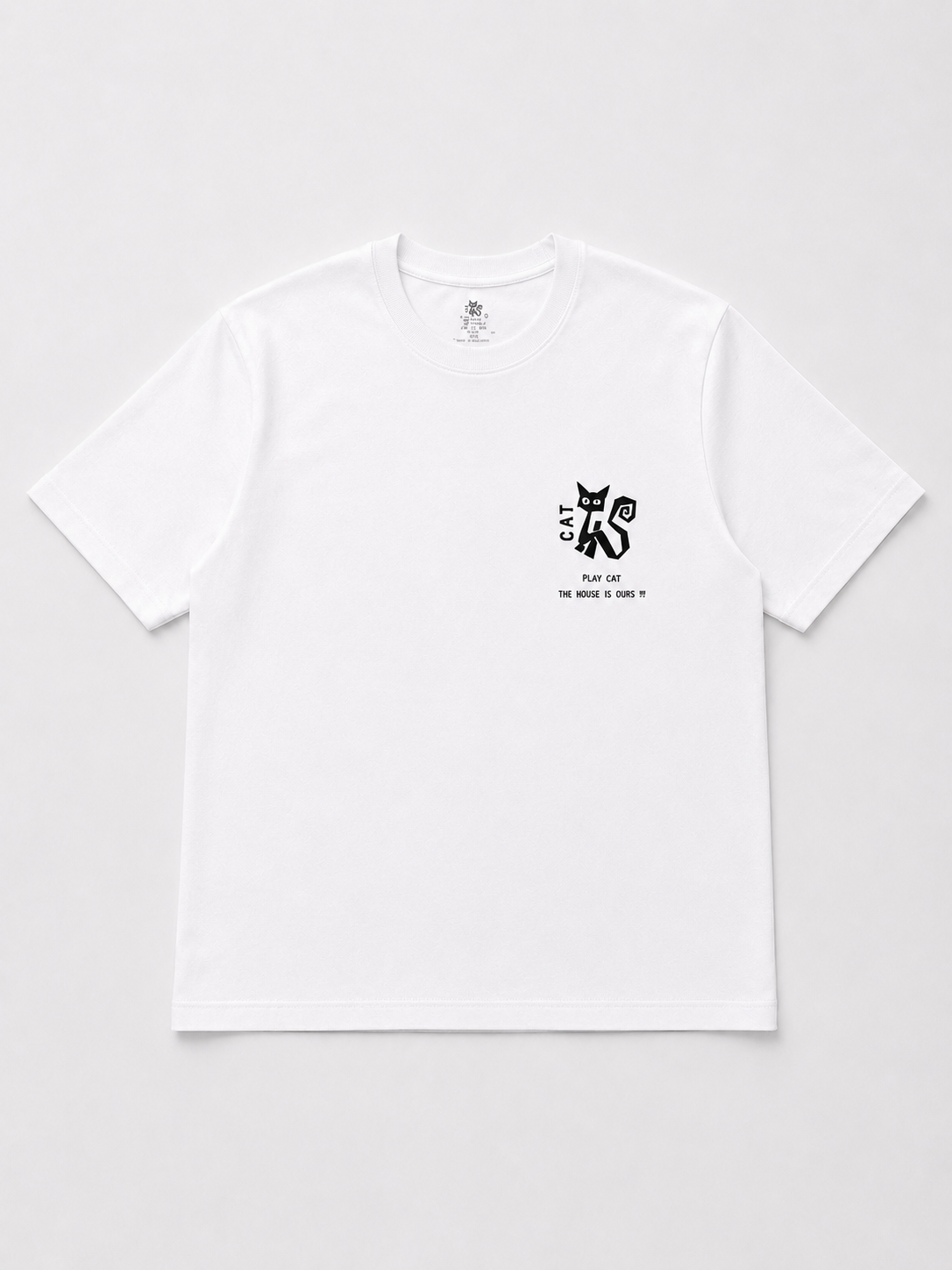 CAT OVERSIZED WHITE T-SHIRT 1408