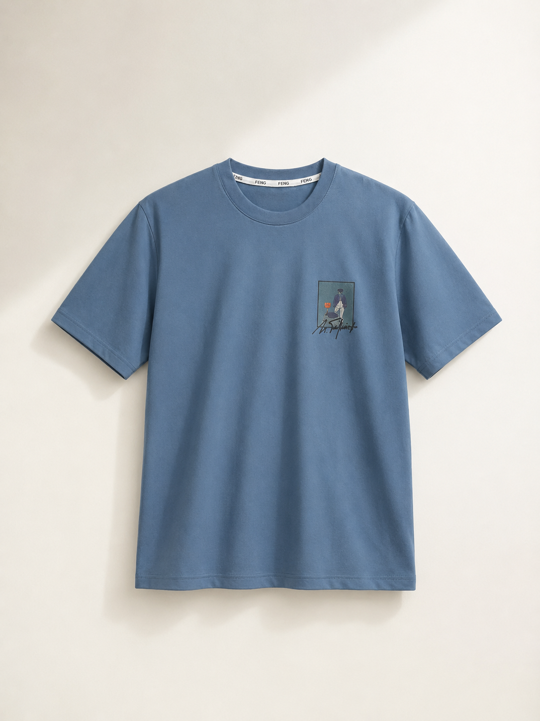 ANSALPIC NORMAL FIT BABY BLUE T-SHIRT 1409