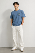 ANSALPIC NORMAL FIT BABY BLUE T-SHIRT 1409