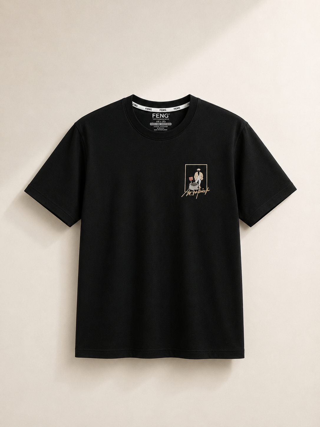 ANSALPIC NORMAL FIT BLACK T-SHIRT 1409