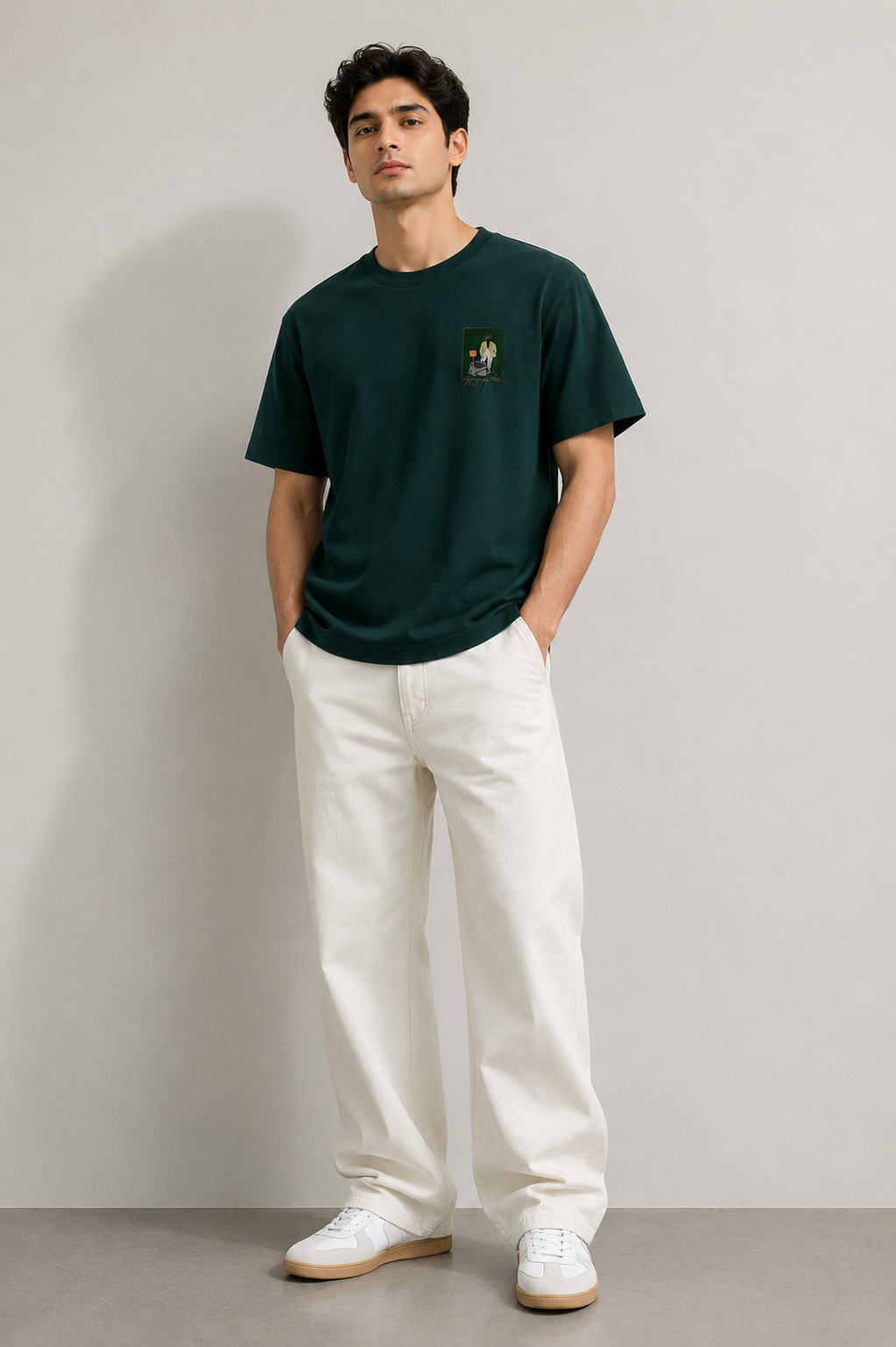 ANSALPIC NORMAL FIT DARK GREEN T-SHIRT 1409