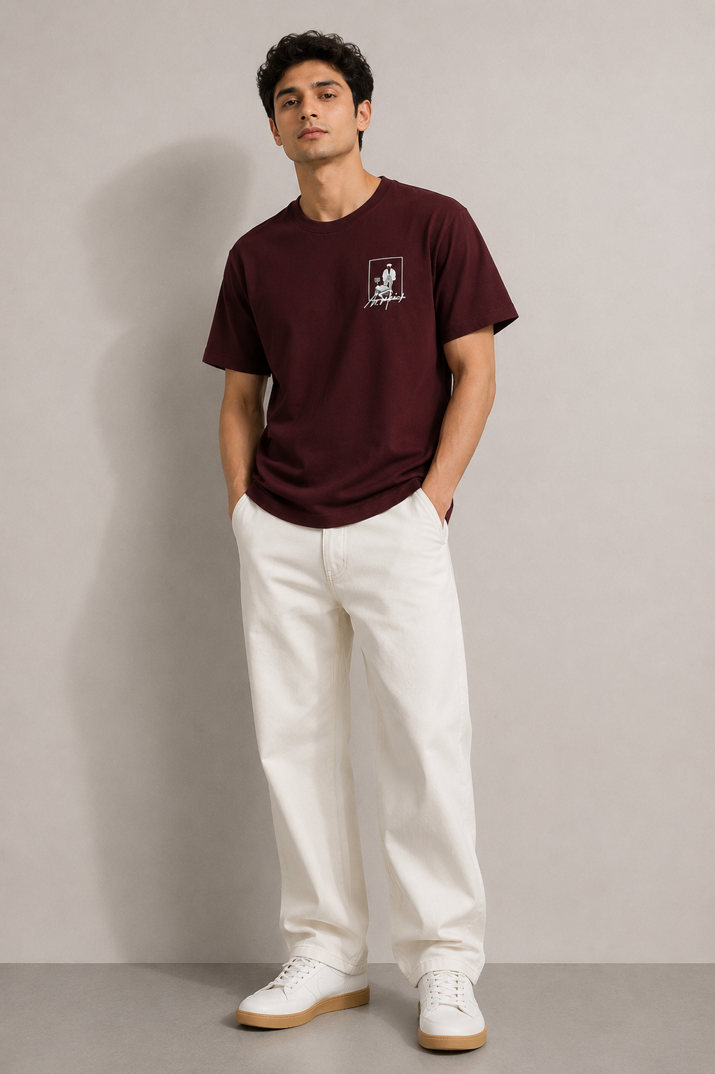 ANSALPIC NORMAL FIT MAROON T-SHIRT 1409