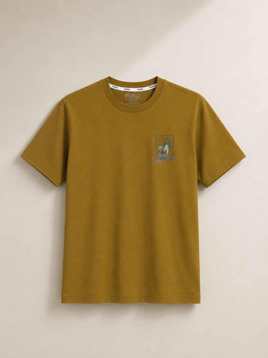 ANSALPIC NORMAL FIT MUSTARD T-SHIRT 1409