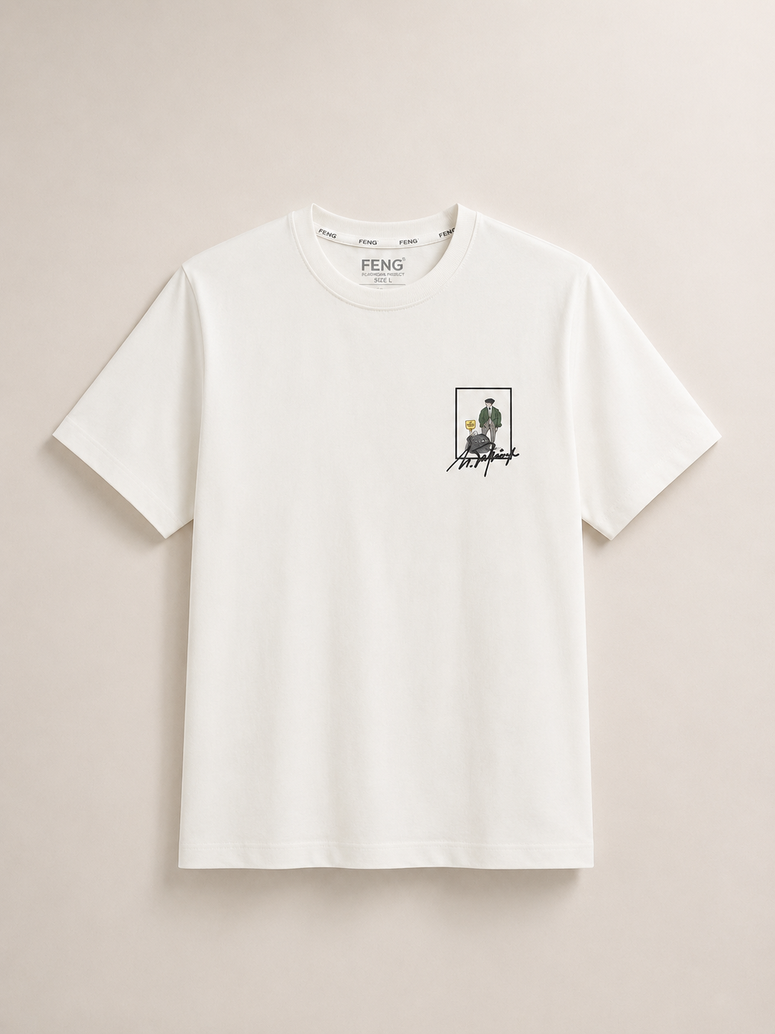ANSALPIC NORMAL FIT WHITE T-SHIRT 1409