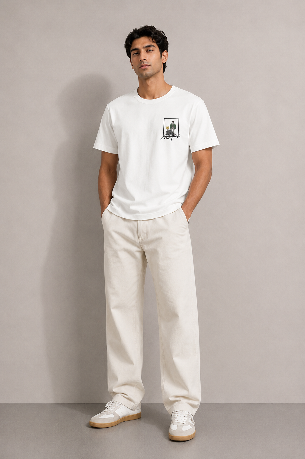 ANSALPIC NORMAL FIT WHITE T-SHIRT 1409