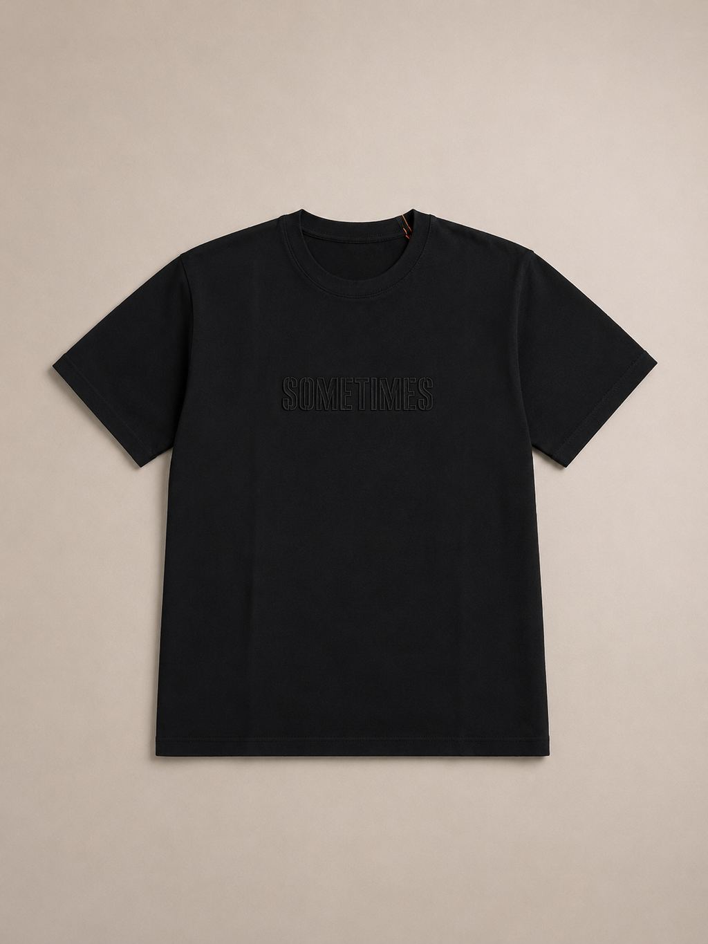 SOMETIMES NORMAL FIT BLACK T-SHIRT 1414