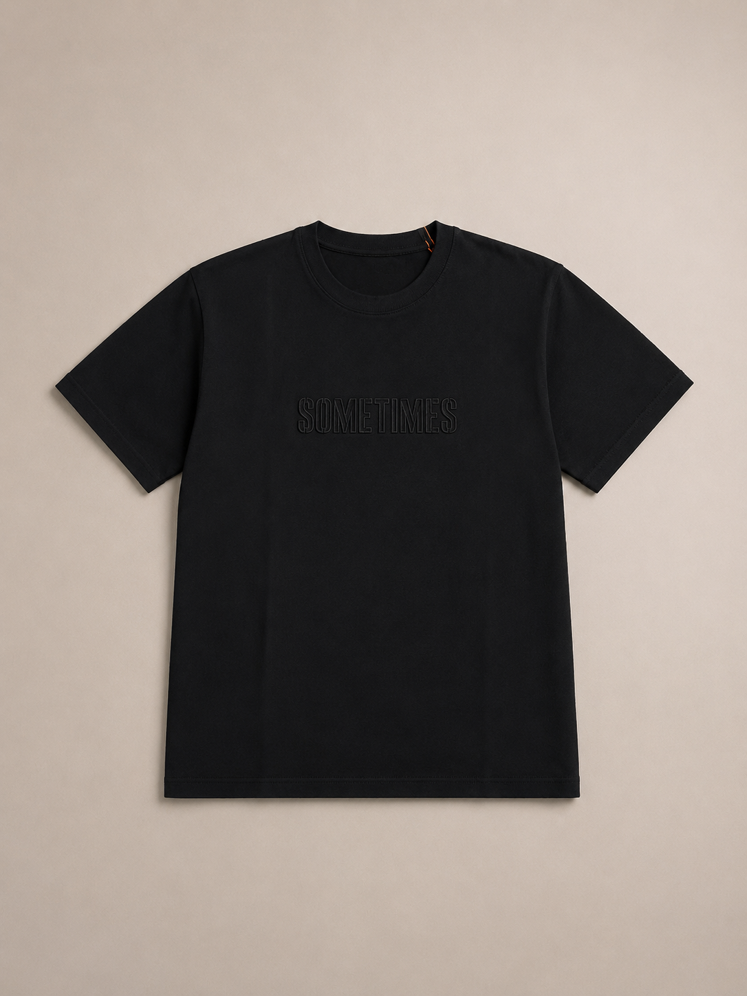 SOMETIMES NORMAL FIT BLACK T-SHIRT 1414
