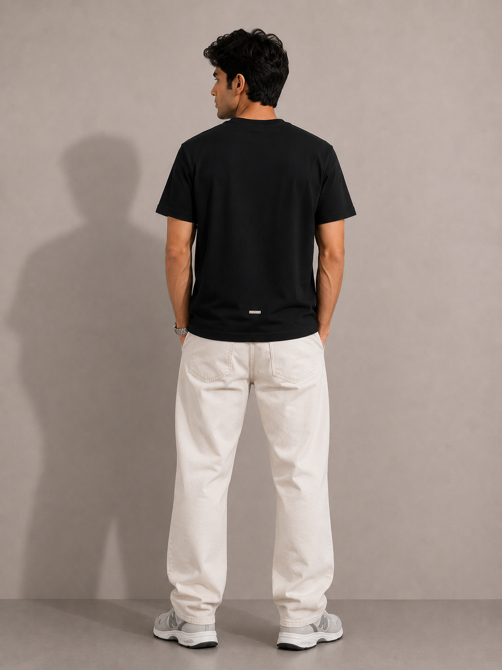 SOMETIMES NORMAL FIT BLACK T-SHIRT 1414