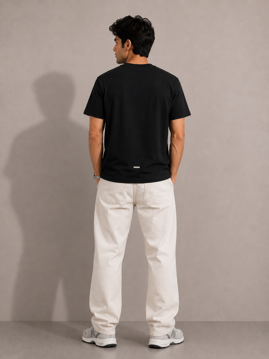 SOMETIMES NORMAL FIT BLACK T-SHIRT 1414