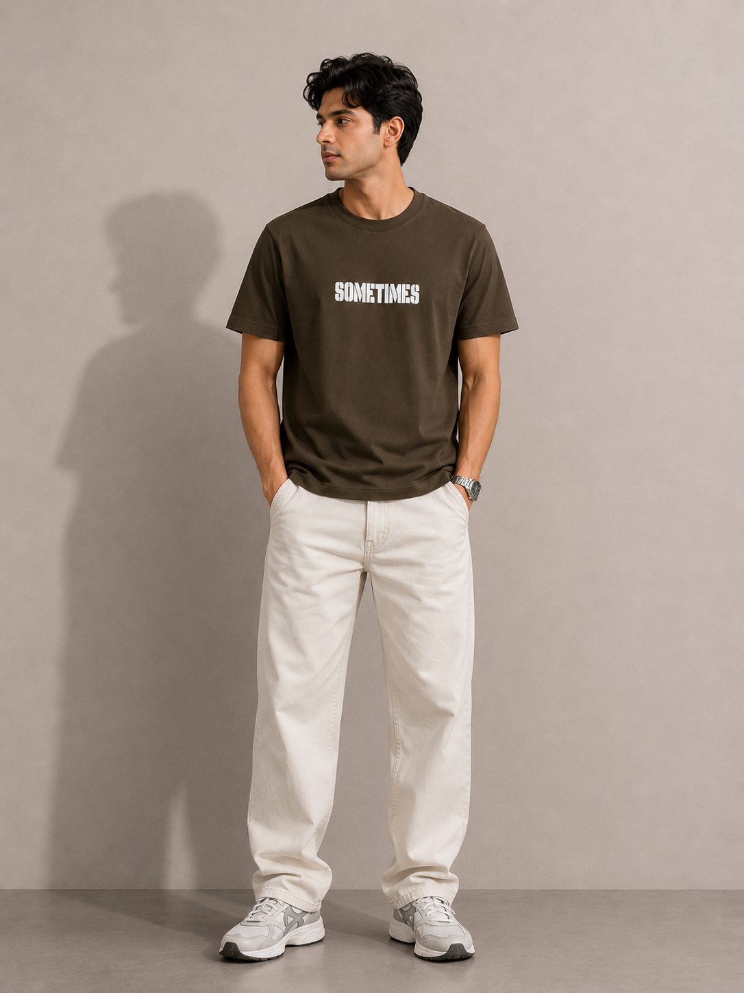 SOMETIMES NORMAL FIT COFFEE T-SHIRT 1414