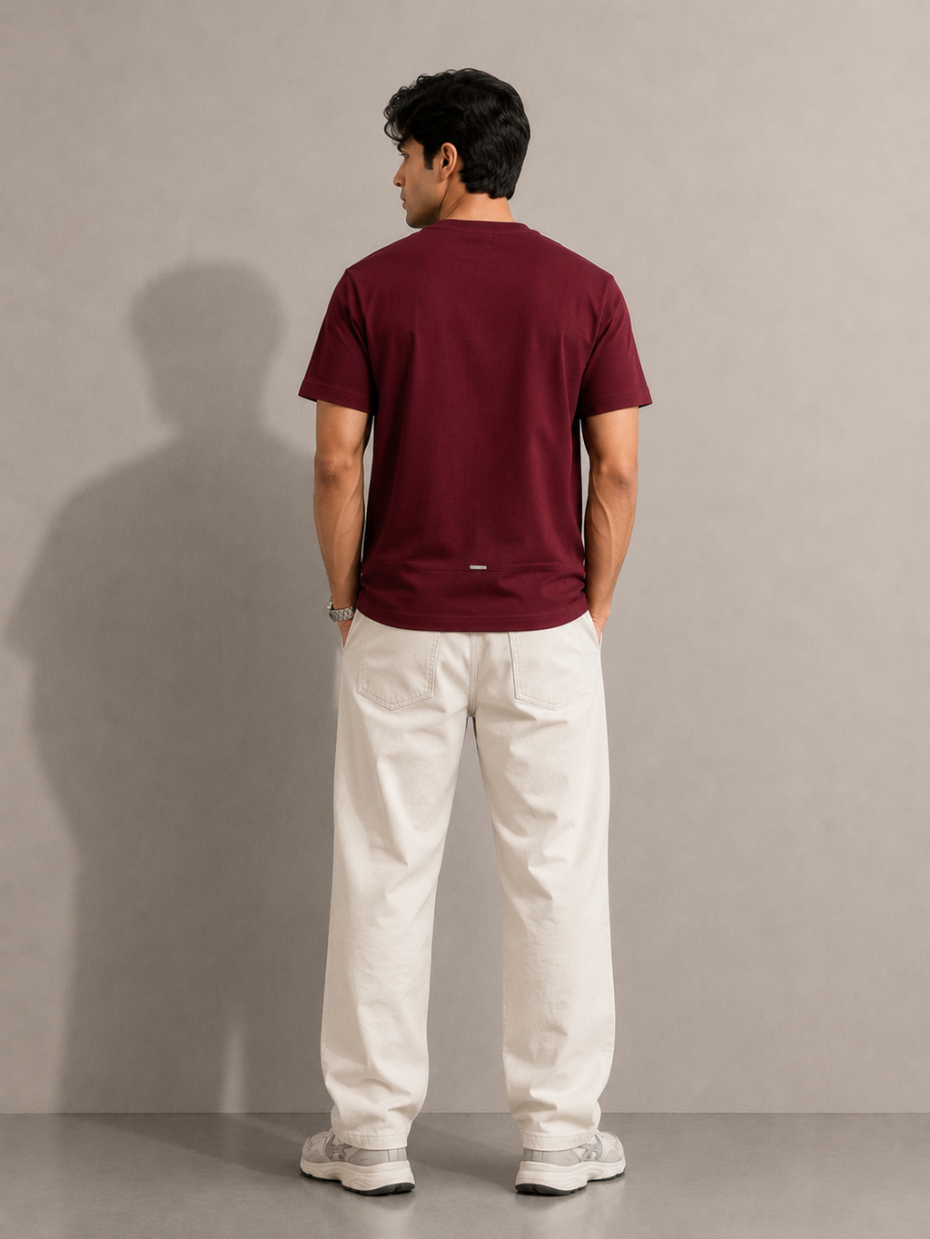 SOMETIMES NORMAL FIT MAROON T-SHIRT 1414