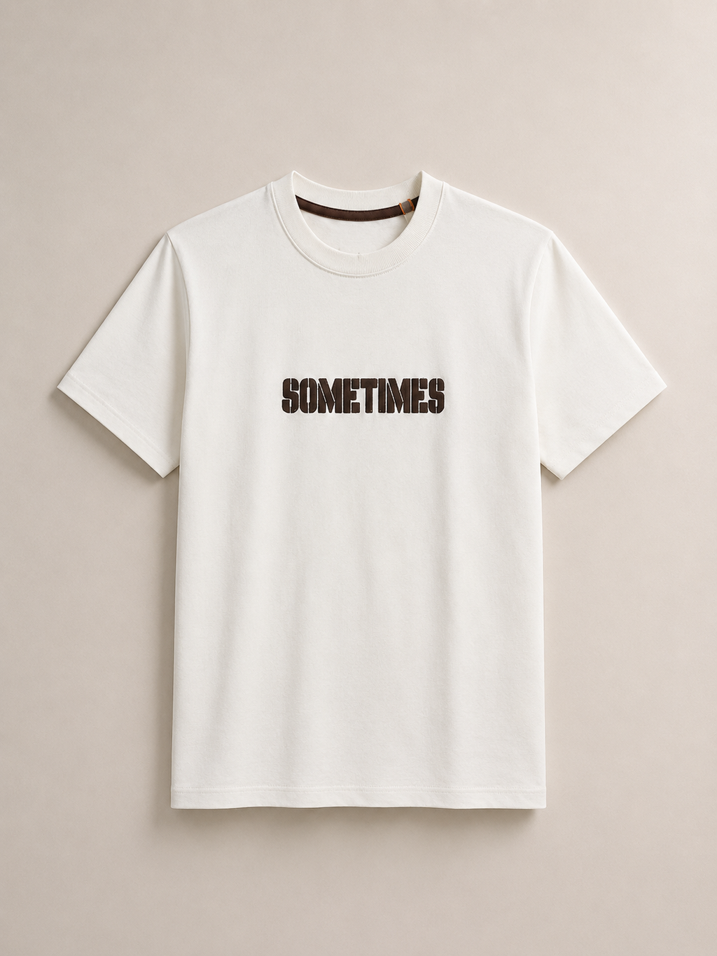 SOMETIMES NORMAL FIT WHITE T-SHIRT 1414