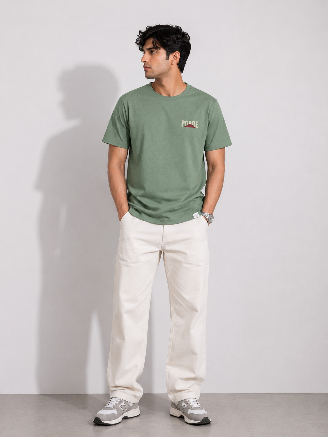 POARE NORMAL FIT LIGHT GREEN T-SHIRT 1417