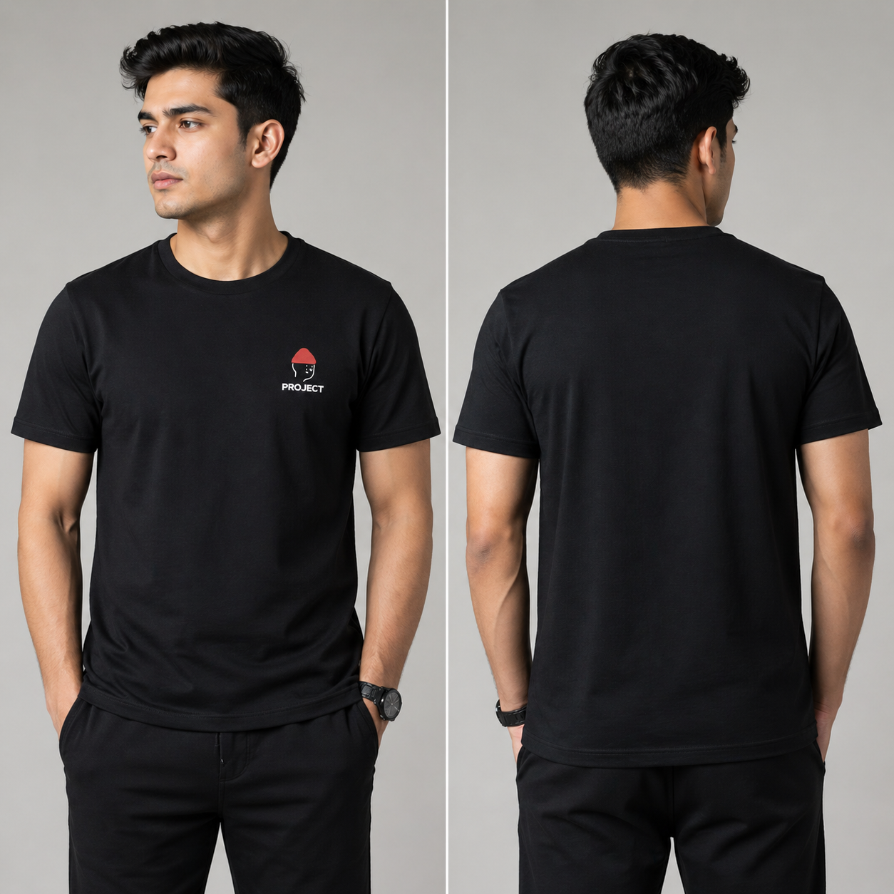 PROJEKT NORMAL FIT BLACK T-SHIRT 1421