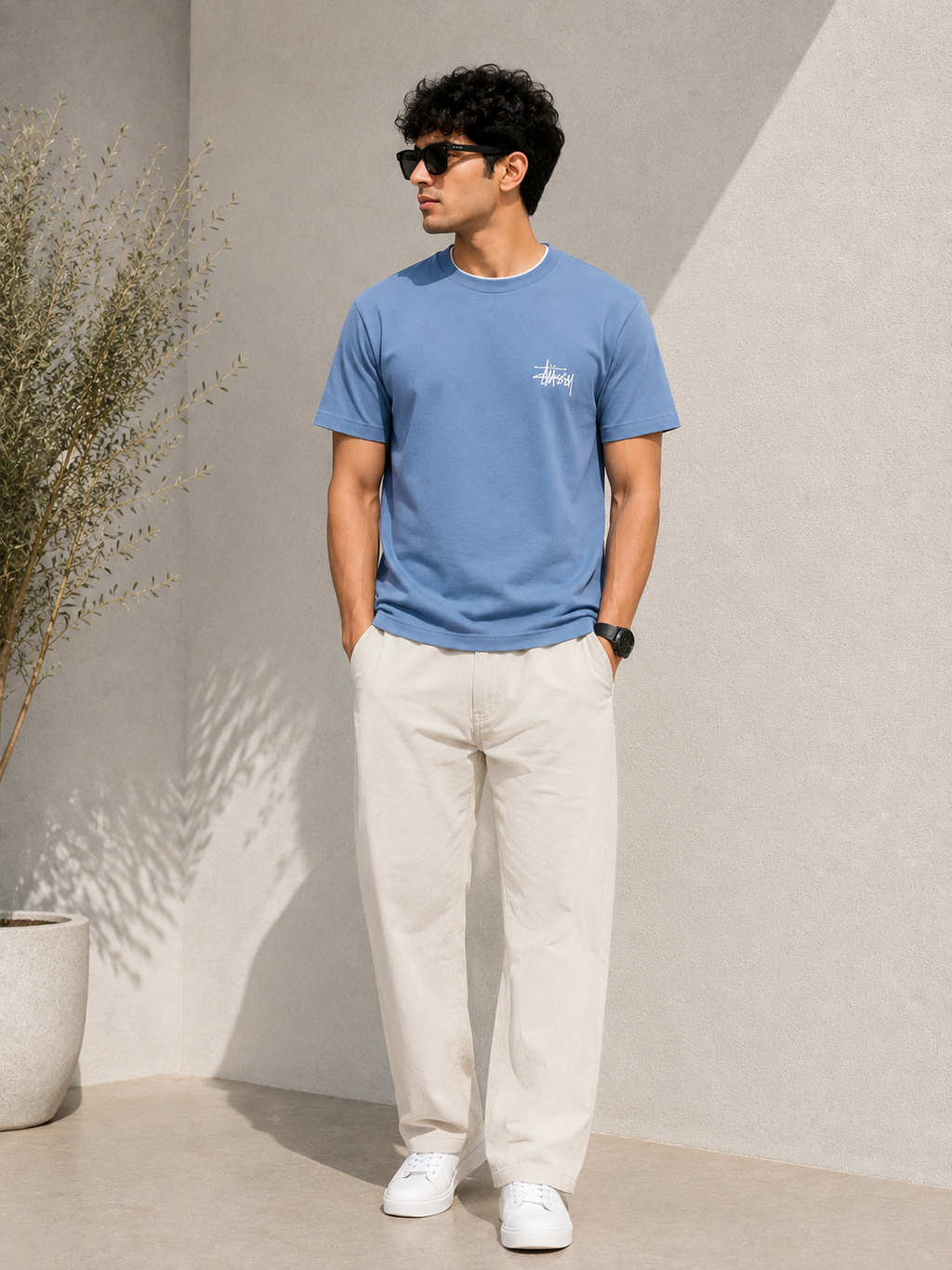 AMSOL OVERSIZE FIT BABY BLUE T-SHIRT 1422