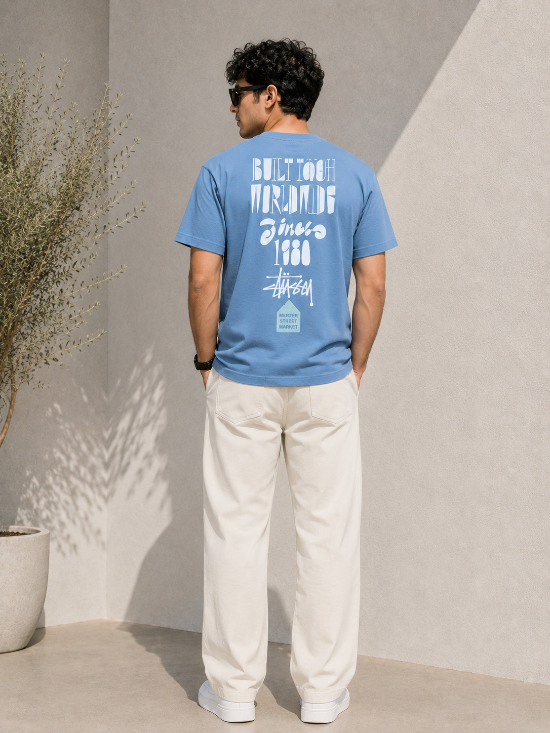 AMSOL OVERSIZE FIT BABY BLUE T-SHIRT 1422