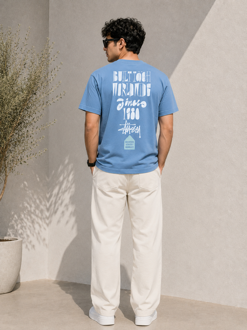 AMSOL OVERSIZE FIT BABY BLUE T-SHIRT 1422