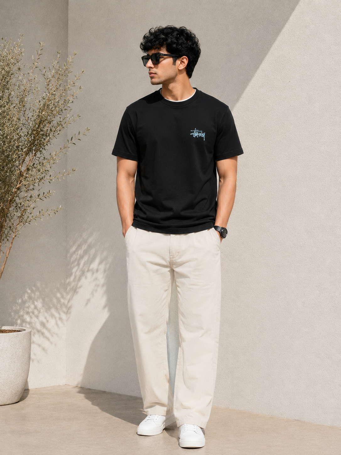 AMSOL OVERSIZE FIT BLACK T-SHIRT 1422