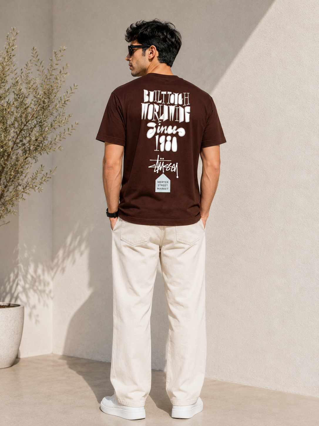 AMSOL OVERSIZE FIT COFFEE T-SHIRT 1422