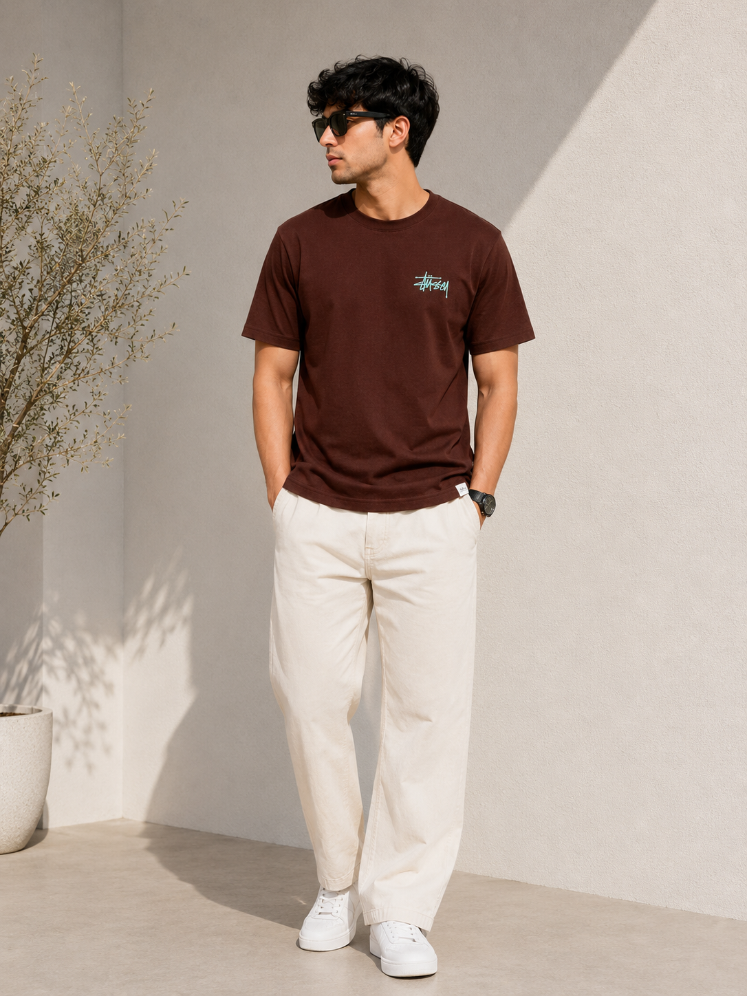 AMSOL OVERSIZE FIT COFFEE T-SHIRT 1422