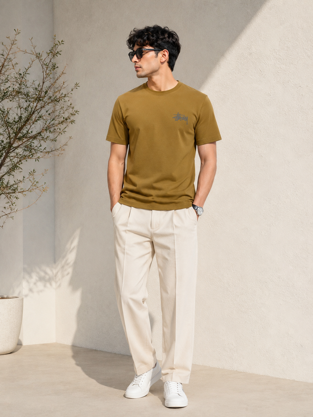 AMSOL OVERSIZE FIT MUSTARD T-SHIRT 1422