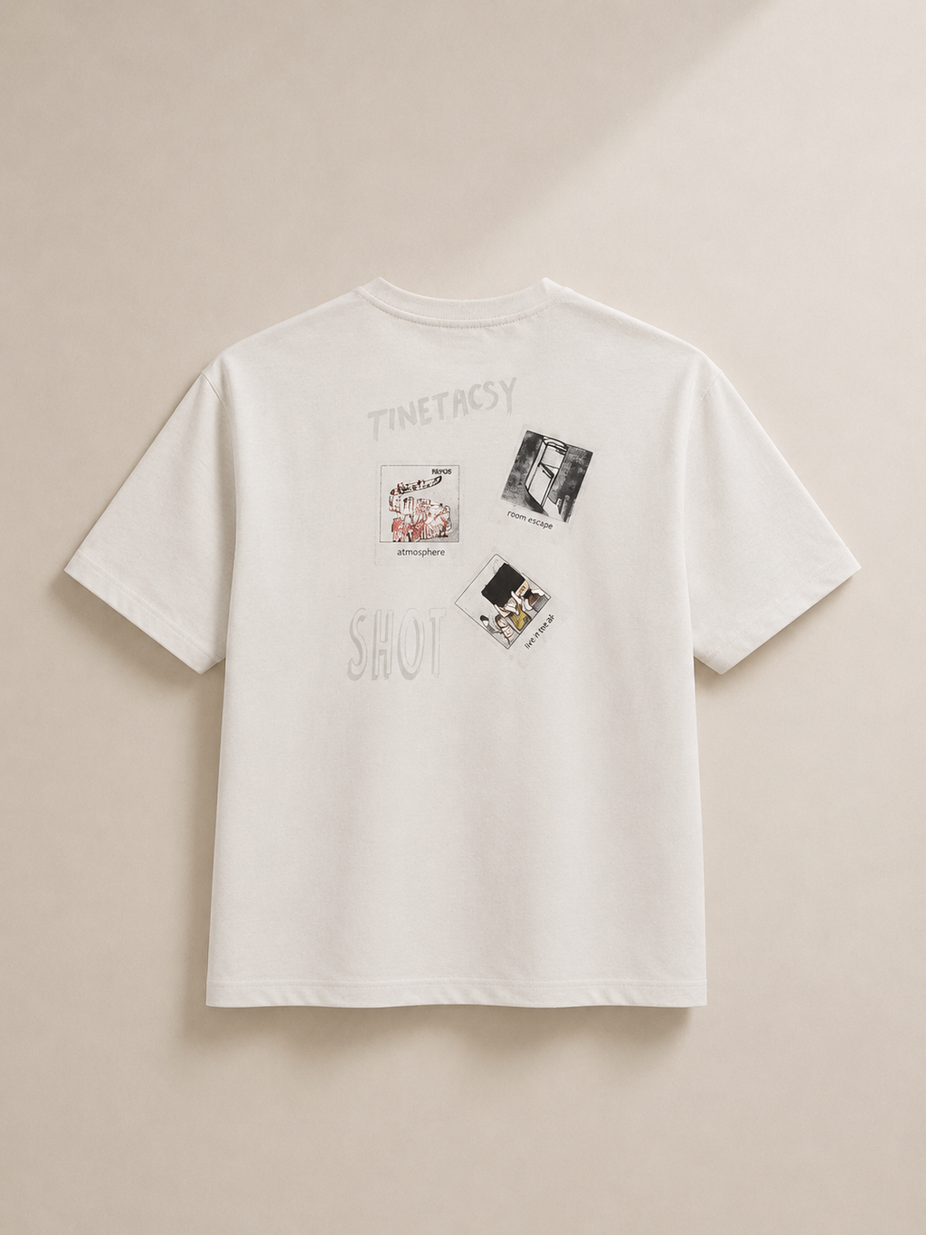 ATMOSPHERE OVERSIZE FIT BEIGE T SHIRT 1423