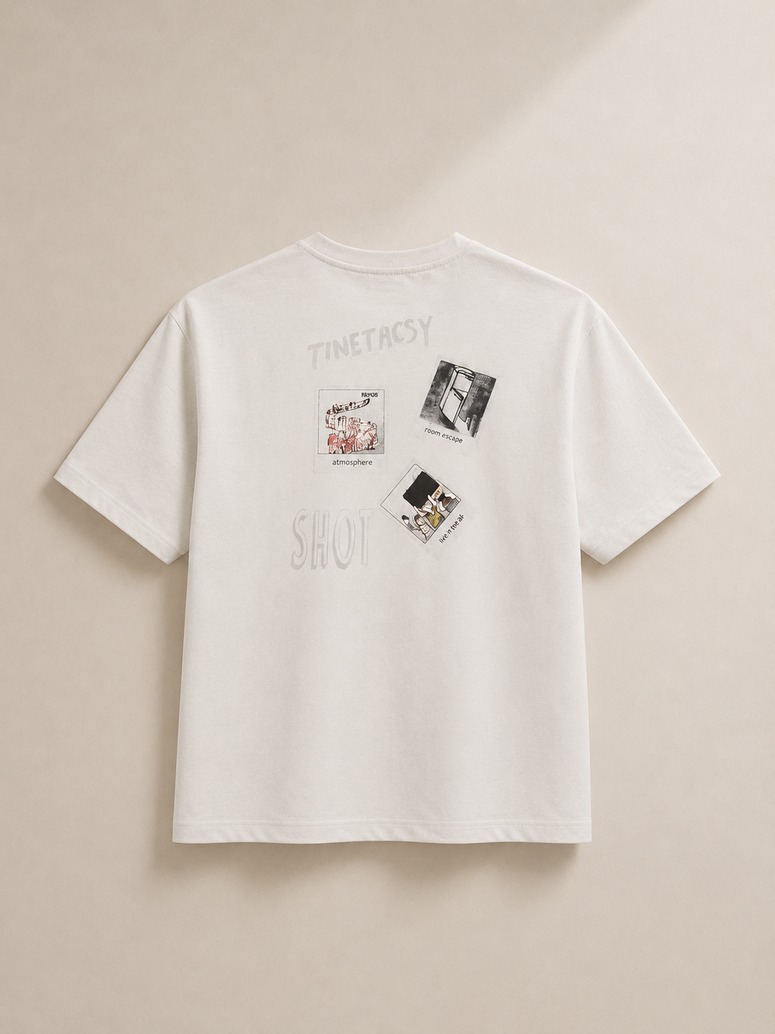 ATMOSPHERE OVERSIZE FIT BEIGE T SHIRT 1423