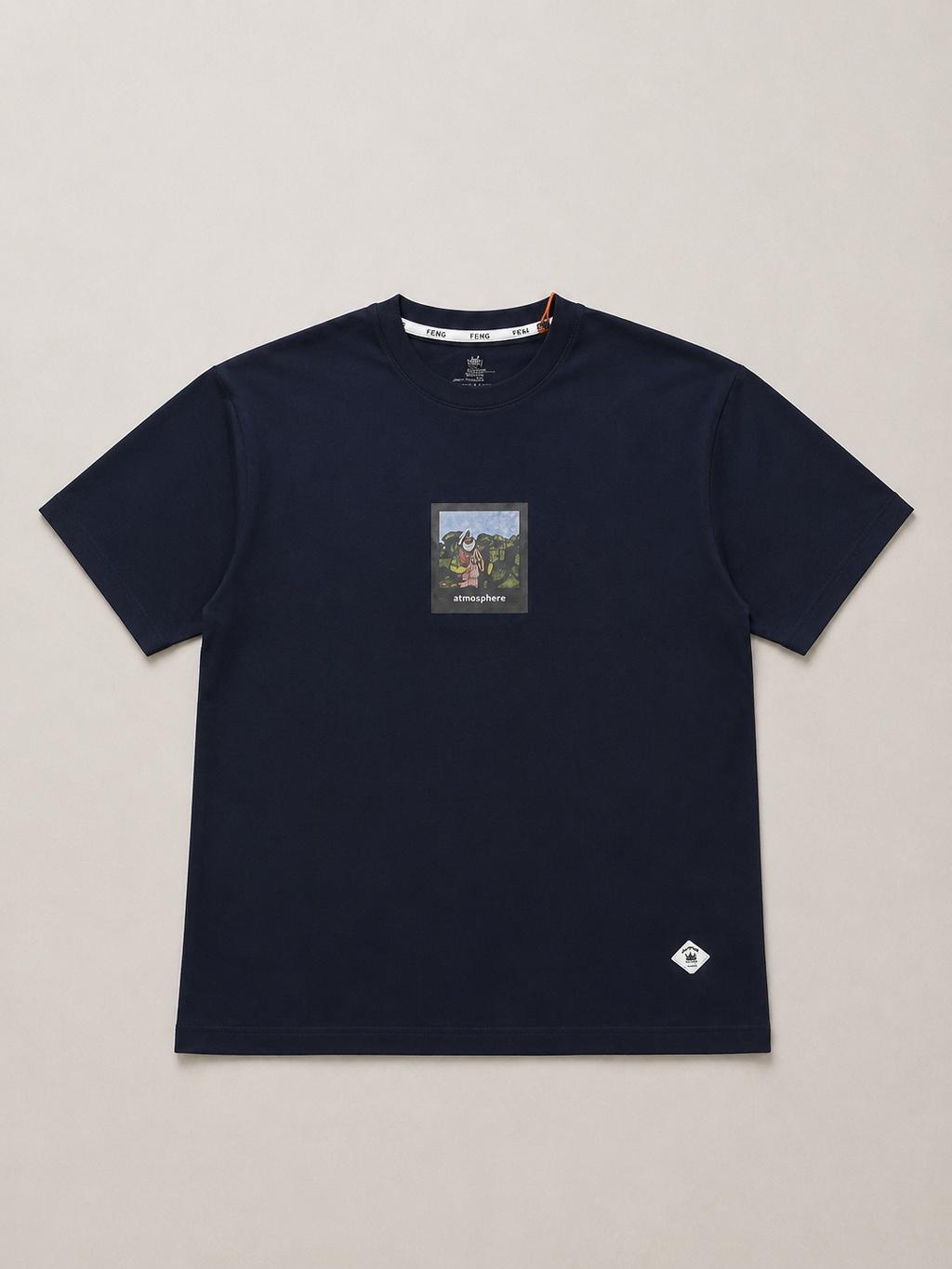 ATMOSPHERE OVERSIZE FIT DARK NAVY T SHIRT 1423