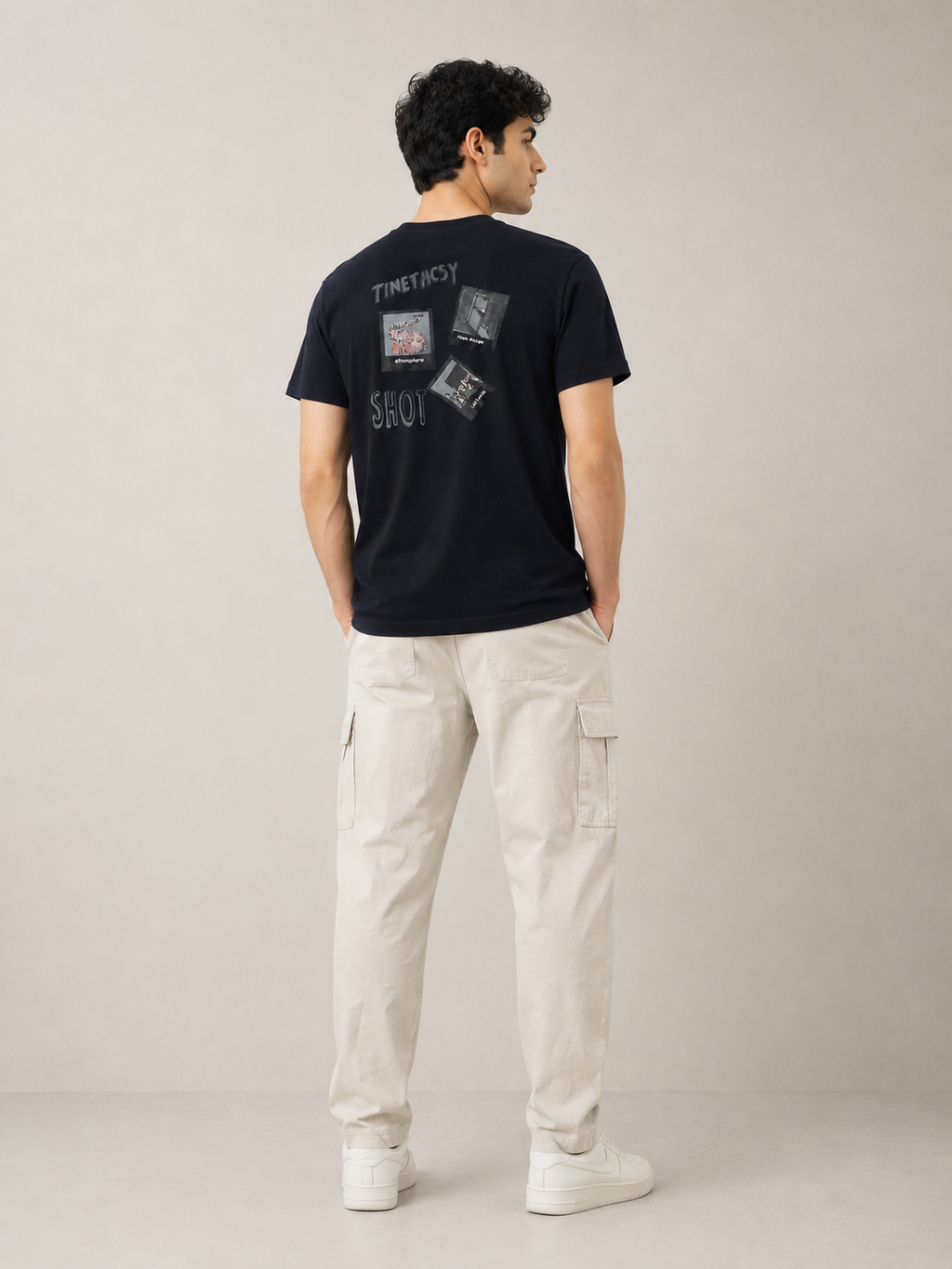 ATMOSPHERE OVERSIZE FIT DARK NAVY T SHIRT 1423