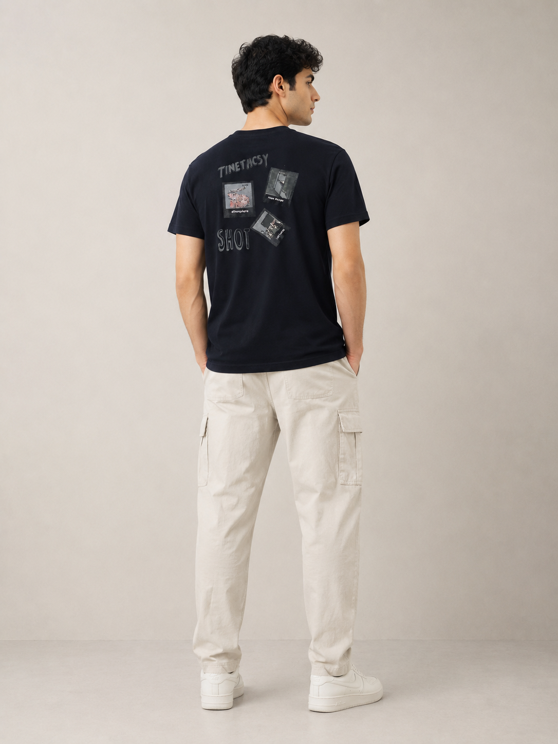 ATMOSPHERE OVERSIZE FIT DARK NAVY T SHIRT 1423