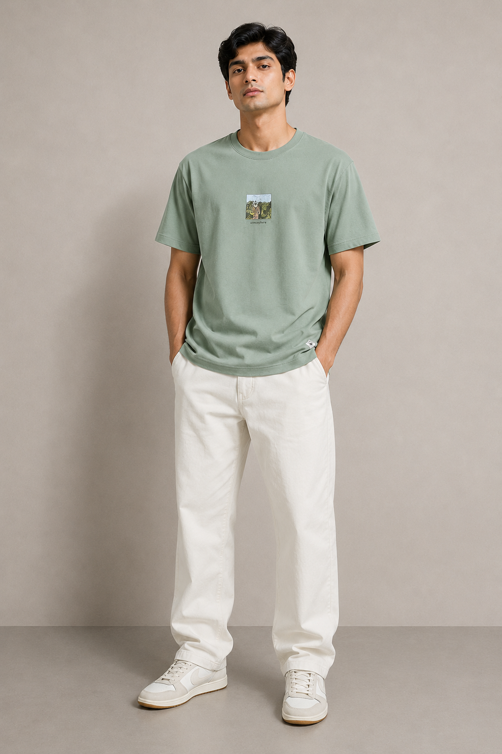 ATMOSPHERE OVERSIZE FIT PASTEL GREEN T SHIRT 1423